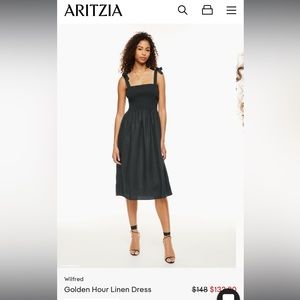 Aritzia Wilfred Golden Hour Linen Dress - Black